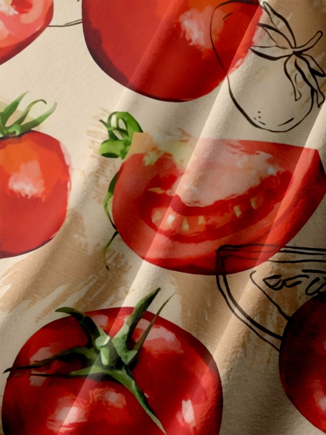Big Size Moisture-wicking Tomato Chest Pocket Casual Shirt