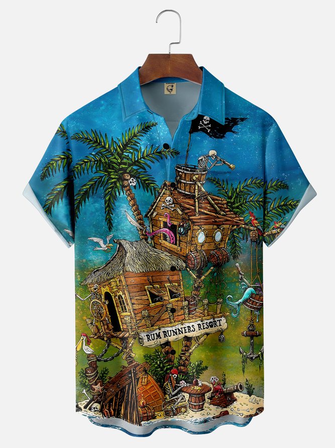 Tall Size Rum Runners Resort Shirt By David Lozeau