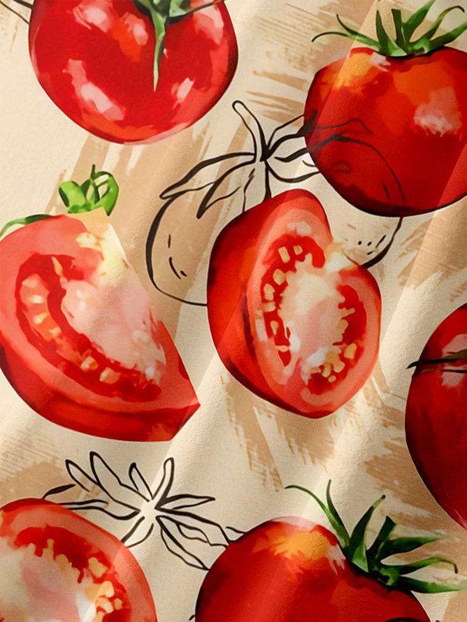 Tall Size Moisture-wicking Tomato Chest Pocket Casual Shirt