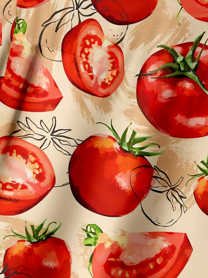 Tall Size Moisture-wicking Tomato Chest Pocket Casual Shirt