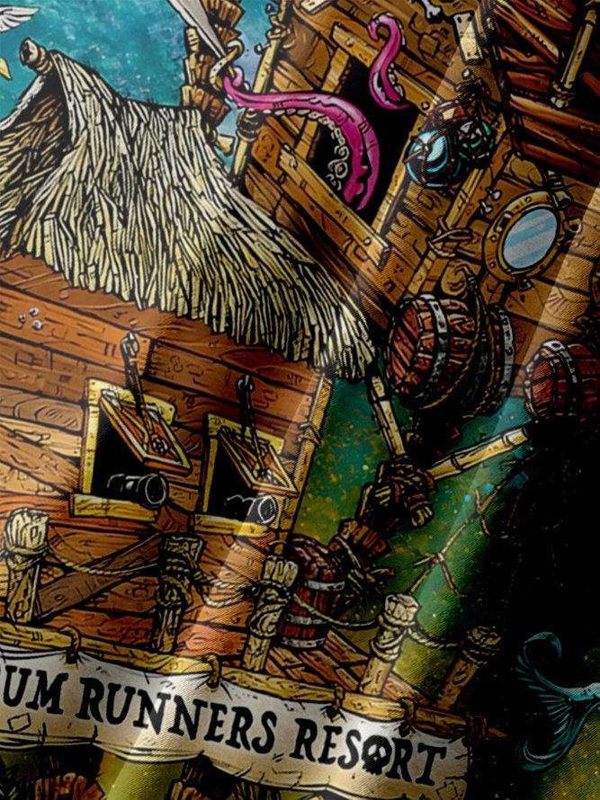 Big Size Rum Runners Resort Shirt By David Lozeau
