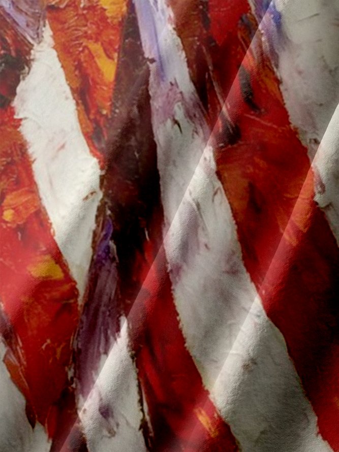 Big Size Moisture-wicking American Flag Painted Chest Pocket Hawaiian Shirt