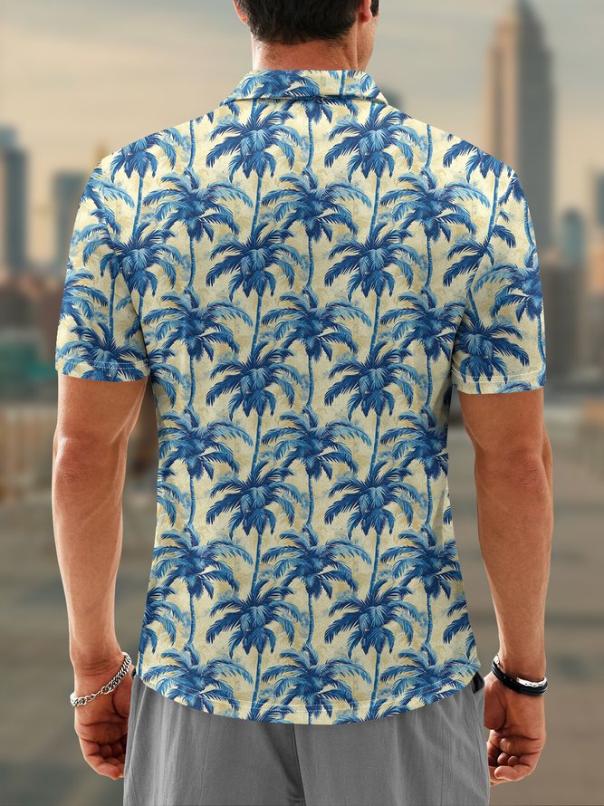 Moisture Wicking Coconut Tree Short Sleeve Golf Polo