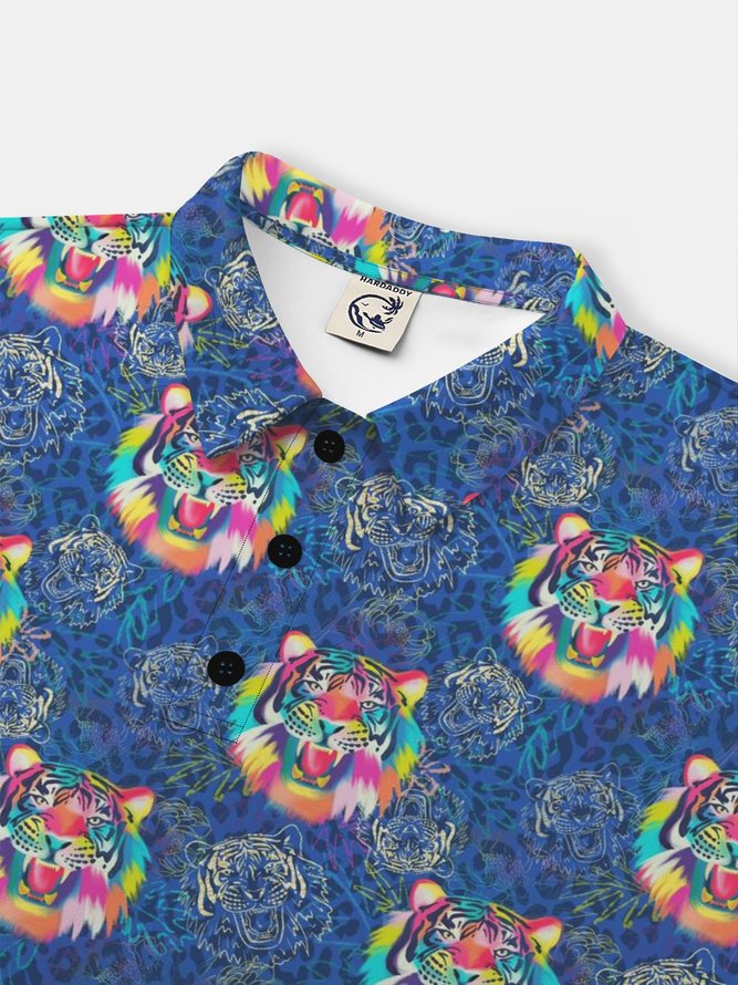Moisture Wicking Gradient Tiger Short Sleeve Golf Polo