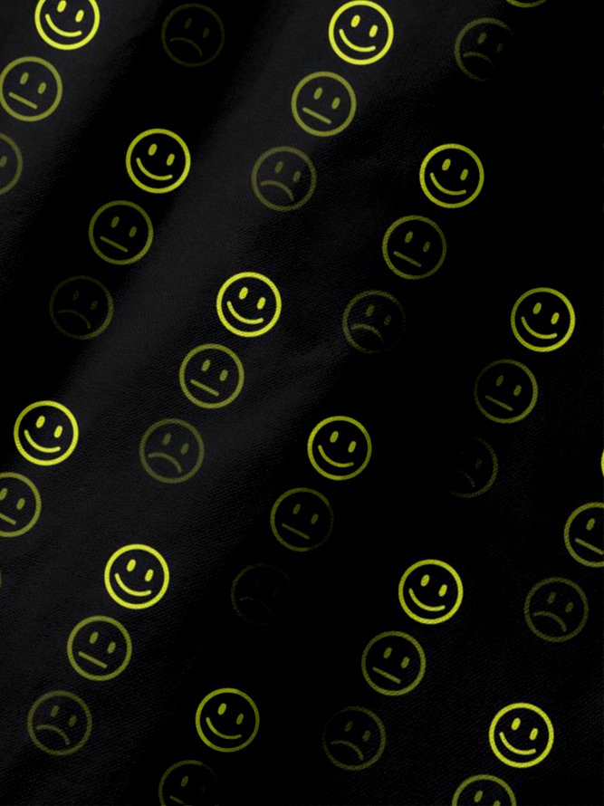 Moisture Wicking 3D Abstract Gradient Color Smiley Short Sleeve Golf Polo