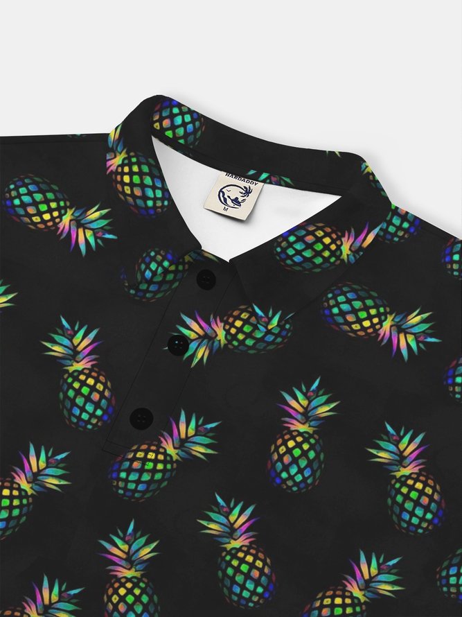 Moisture Wicking Gradient Pineapple Short Sleeve Golf Polo