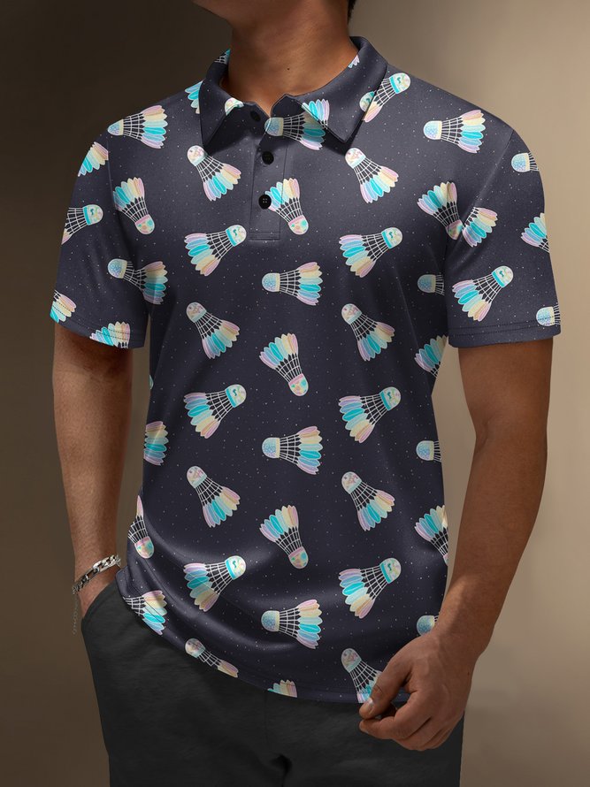 Moisture Wicking Rainbow Badminton Short Sleeve Golf Polo