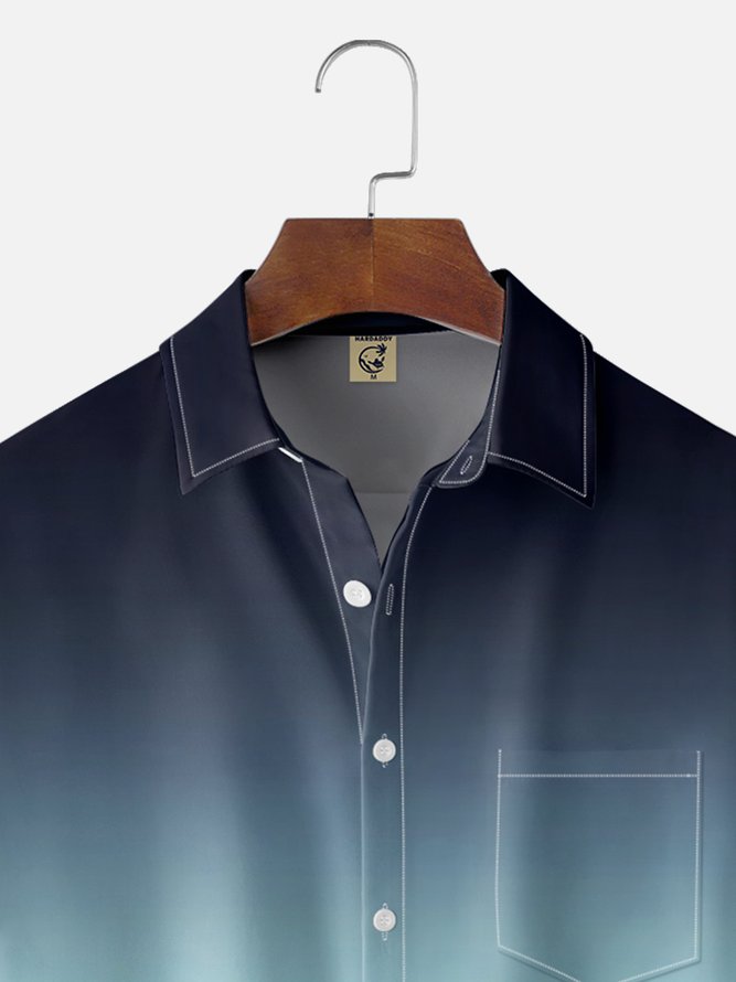 Moisture Wicking Graduated Chest Pocket Hawaiian Shirt