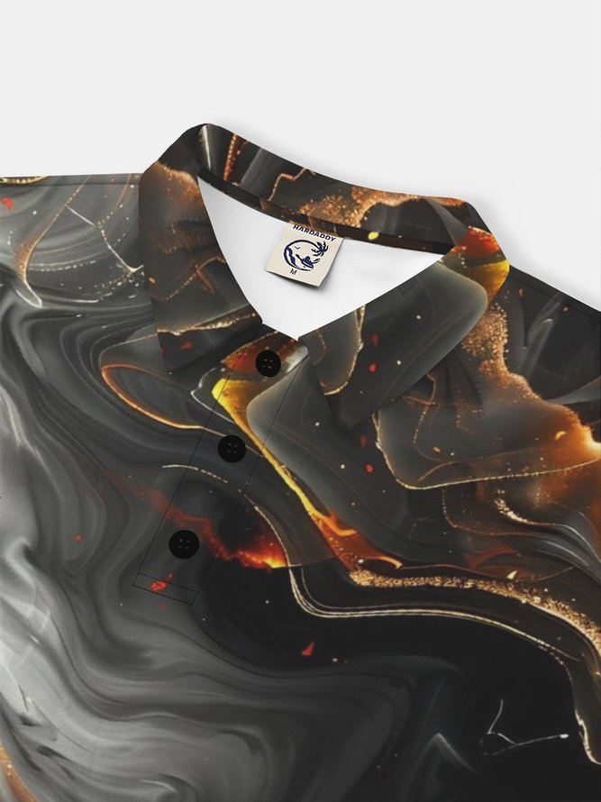 Moisture Wicking 3D Gradient Abstract Stripes Short Sleeve Golf Polo