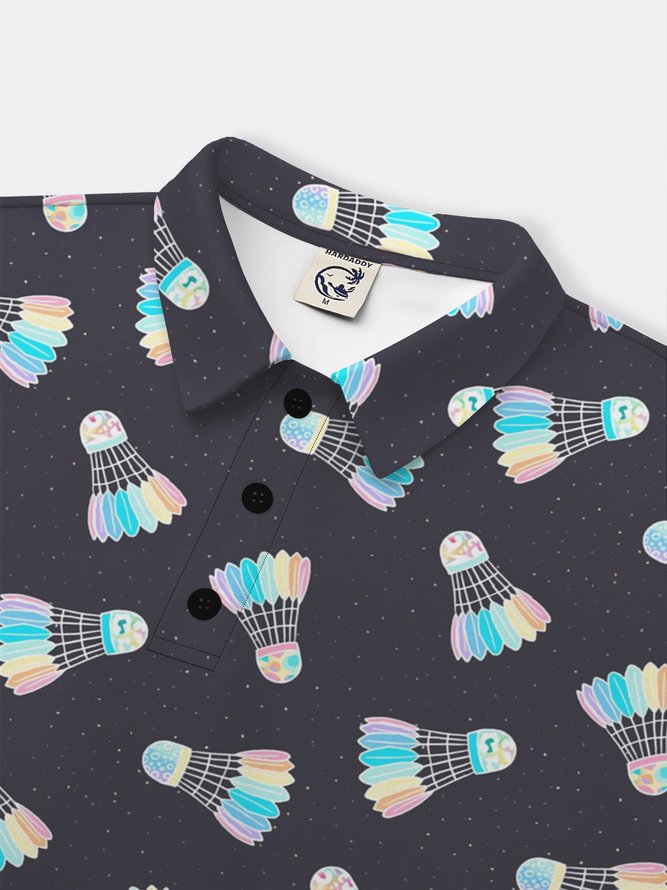 Moisture Wicking Rainbow Badminton Short Sleeve Golf Polo