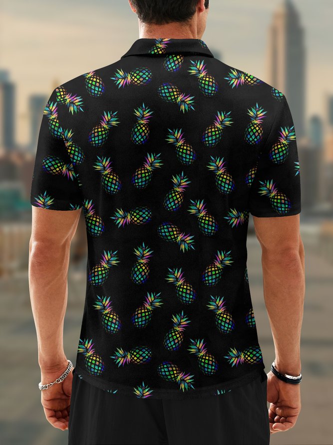 Moisture Wicking Gradient Pineapple Short Sleeve Golf Polo