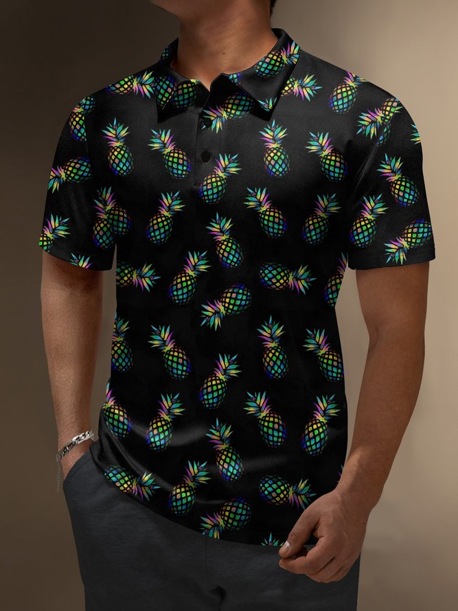 Moisture Wicking Gradient Pineapple Short Sleeve Golf Polo
