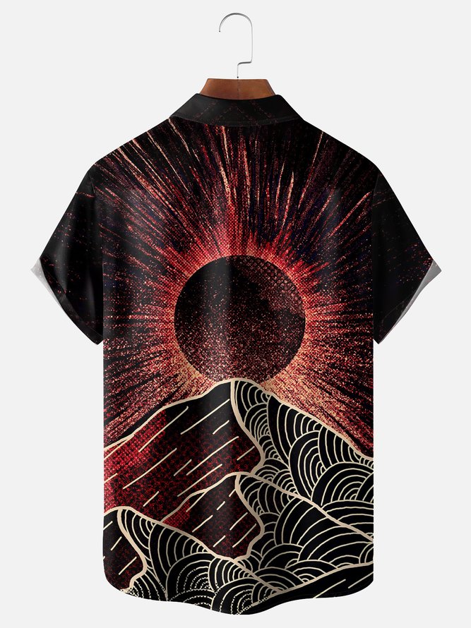 Hardaddy x Stephen Wade Moisture-wicking Avant-garde Mountain Sunset Hawaiian Shirt