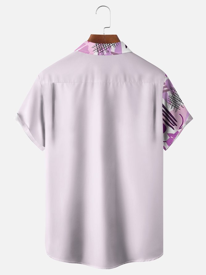 Hardaddy x Marcio Lima Moisture Wicking Circus Monkey Geometric Chest Pocket Hawaiian Shirt