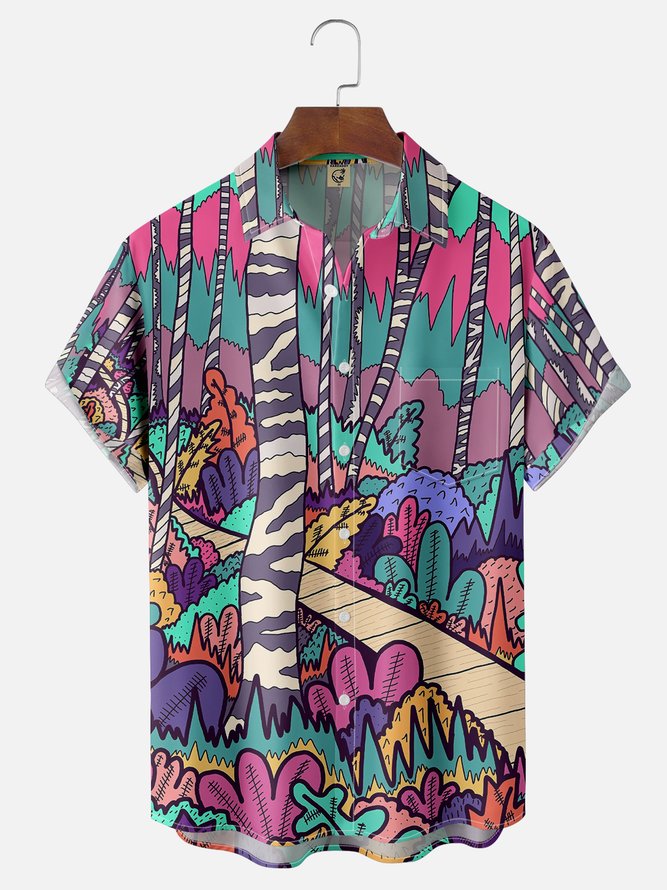Hardaddy x Stephen Wade Moisture-wicking Forest Artistic Painting Hawaiian Shirt