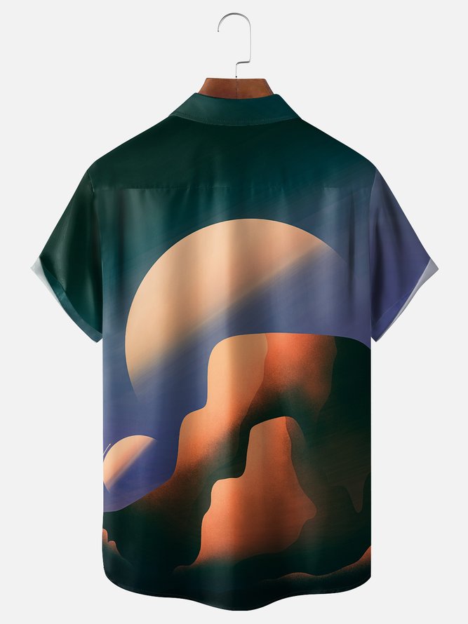 Hardaddy X Artist Stephen Wade Moisture-wicking Landscpe Chest Pocket Hawaiian Shirt