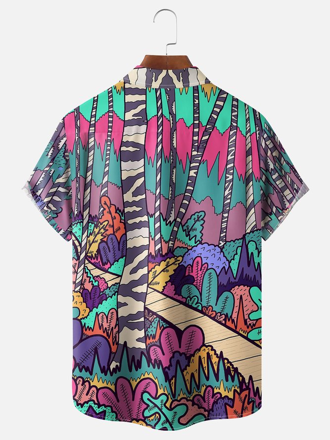 Hardaddy x Stephen Wade Moisture-wicking Forest Artistic Painting Hawaiian Shirt