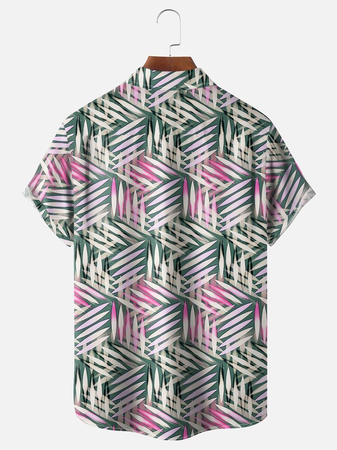 Moisture Wicking Tropical Hawaii Vacation Trump Chest Pocket Hawaii Shirt