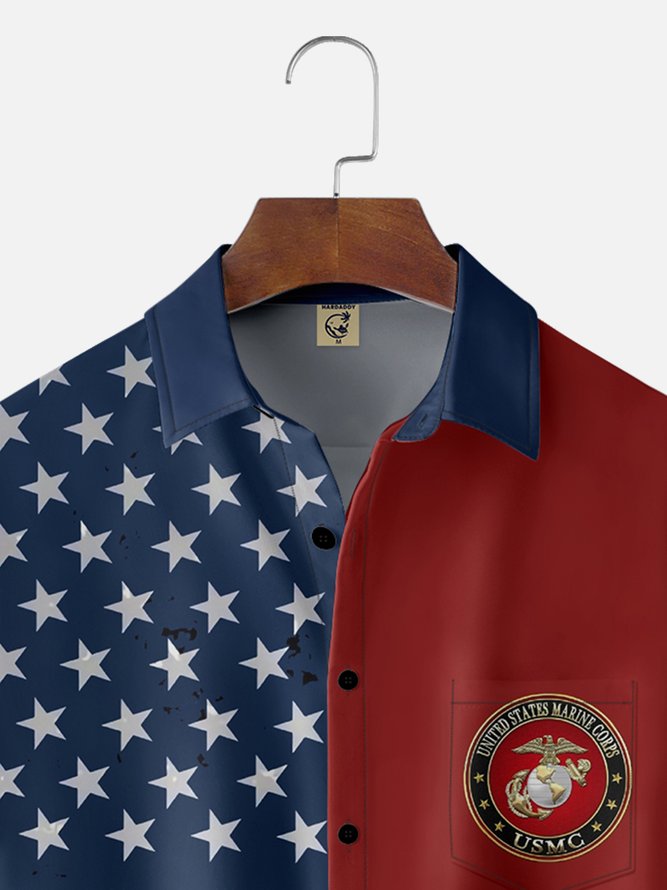 Moisture-wicking U.S. Marine Corps Chest Pocket Hawaiian Shirt