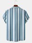 Cotton Linen Striped Casual Short Sleeve Shirt