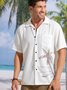 Coconut Tree Chest Pocket Short Sleeve Resort Shirt