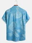 Hardaddy Hawaiian Botanical Print Chest Pocket Short-Sleeve Casual Shirt