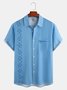 Floral Chest Pocket Short Sleeve Bowling Shirt