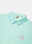 Coconut Tree Turtle Short Sleeve Cotton Blend Polo Shirt