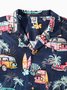 Hardaddy® Cotton Car Coconut Tree Chest Pocket Aloha Shirt