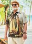 Hardaddy Big Size Coconut Tree Chest Pocket Short Sleeve Hawaiian Shirt