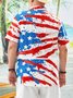 Hardaddy Big Size Flag Dinosaur Chest Pocket Short Sleeve Shirt