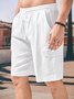 Hardaddy Men's Linen Shorts Multi-Pocket Tie Cargo Pants