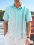 Hardaddy Hawaiian Floral Gradient Short Sleeve Casual Bowling Shirt