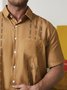 Hardaddy Stripe Chest Pocket Short Sleeve Casual Bowling Shirt