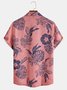 Botanical Print Chest Pocket Short Sleeve Resort Shirt