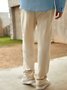 Hardaddy Cotton and Linen Plain Hawaiian Casual Trousers