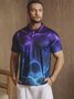 Hardaddy Gradient 3D Abstract Polka Dot Short Sleeve Polo Shirt