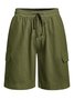 Hardaddy Men's Linen Shorts Multi-Pocket Tie Cargo Pants