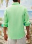 Hardaddy 100% Cotton Botanical Contrast Long Sleeve Green Regular Fit Shirt