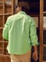 Hardaddy 100% Cotton Botanical Contrast Long Sleeve Green Regular Fit Shirt