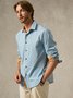 Hardaddy Stitching Color Contrast Chest Pocket Long Sleeve Casual Shirt