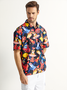 Frog Chest Pocket Short Sleeve Hawaiian Shirt