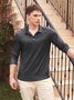 Hardaddy Gradient Hexagon Geometric Buttons Long Sleeve Polo