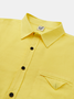 Hardaddy Cotton Plain Chest Pocket Long Sleeve Casual Shirt