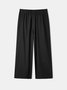 Hardaddy Cotton Plain Casual Cropped Pants