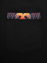 Hardaddy Cotton Patchwork Flame Print Chest Pocket Long Sleeved Shirt