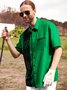 Hardaddy Hawaiian Button Up Shirt for Men Green St. Patrick's Day Lucky Clover Regular Fit Short Sleeve Bowling Shirt St Paddy's Day Shirt