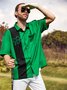 Hardaddy Hawaiian Button Up Shirt for Men Green St. Patrick's Day Lucky Clover Regular Fit Short Sleeve Bowling Shirt St Paddy's Day Shirt