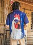 Hardaddy Fun Chicken Chest Pocket Short Sleeve Hawaiian Shirt