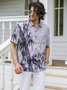 Hardaddy Hawaiian Shirt for Men Grey Bamboo Chest Pocket Short Sleeve Casual Button Down Shirt